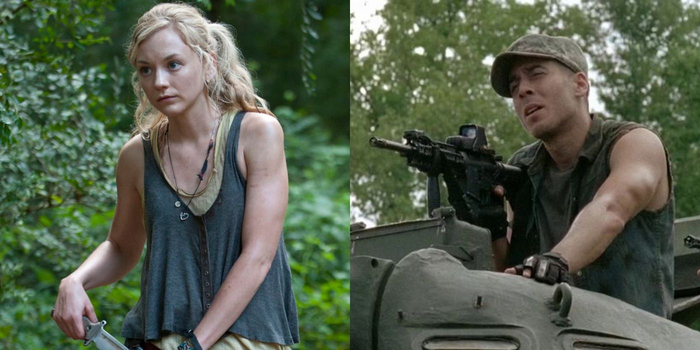 The Walking Dead Emily Kinney and Kirk Acevedo appear on the show