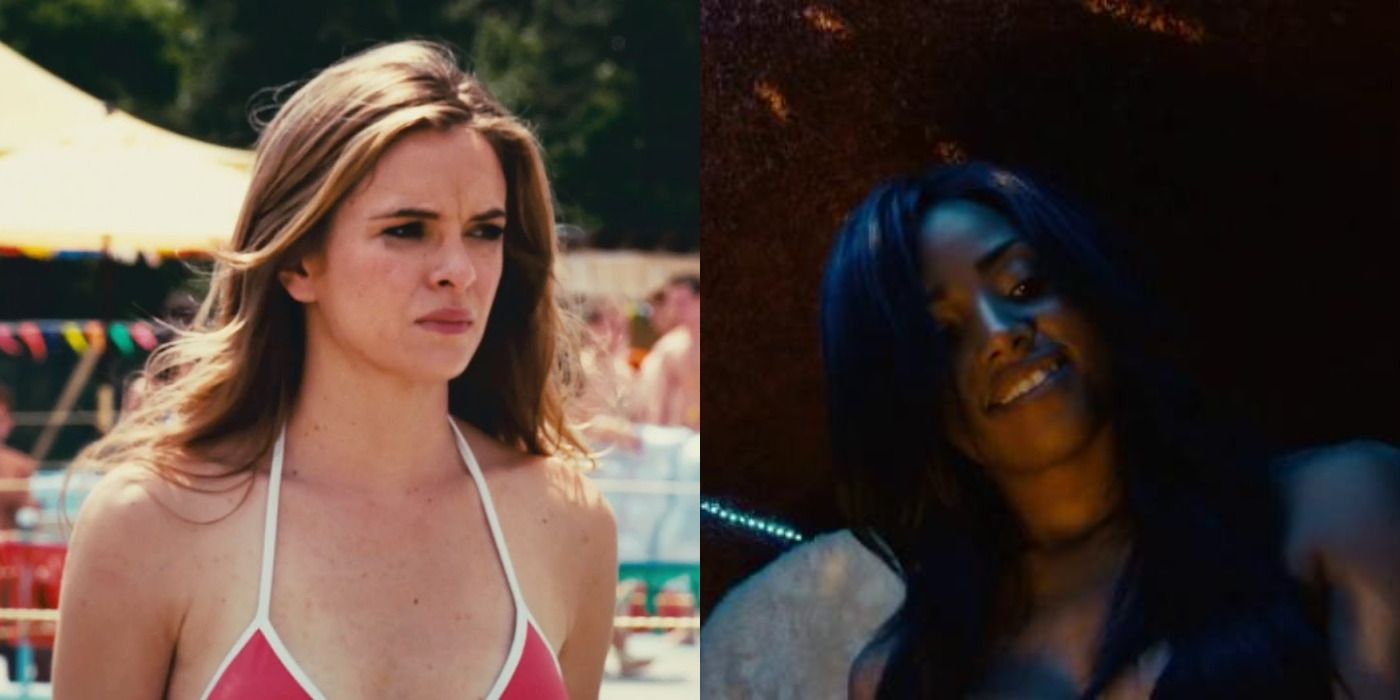 A split image of Danielle Panabaker and Meagan Tandy in Piranha 3DD