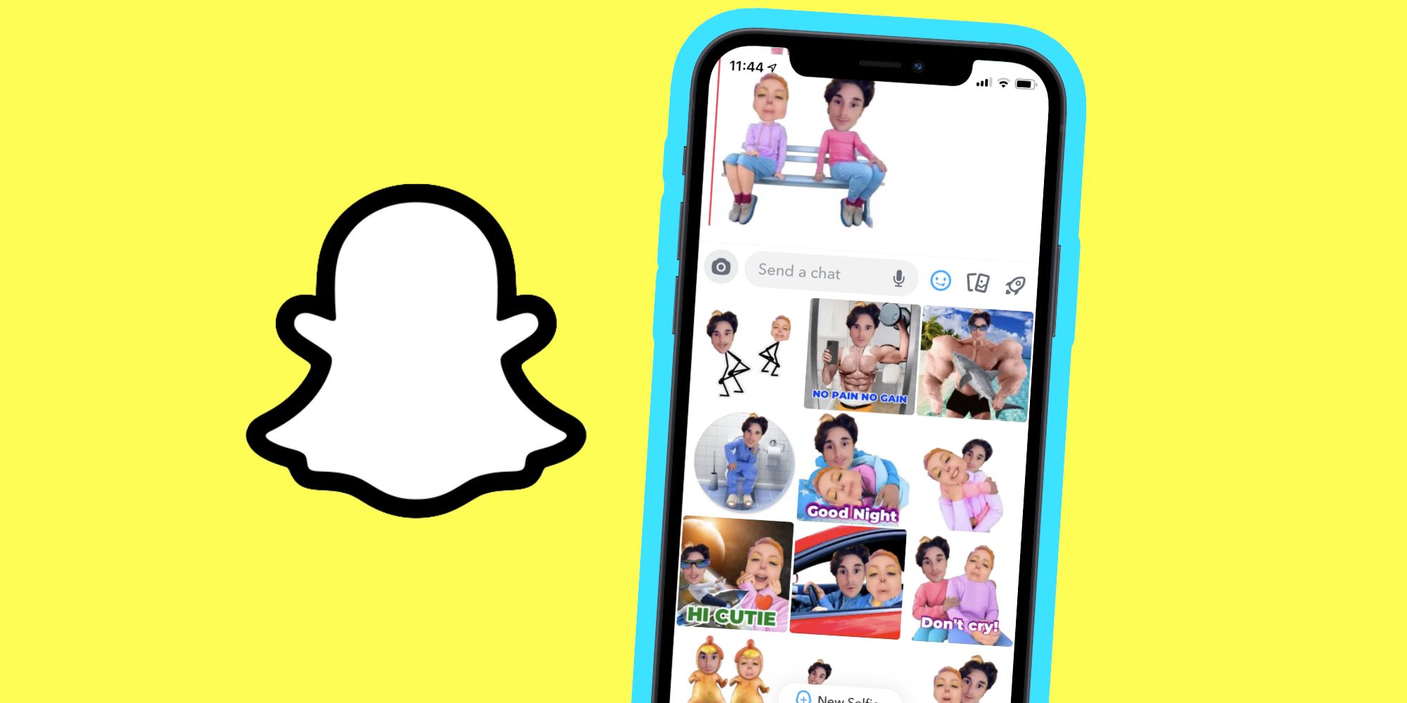 iPhone running the Snapchat app, showing the Cameos feature