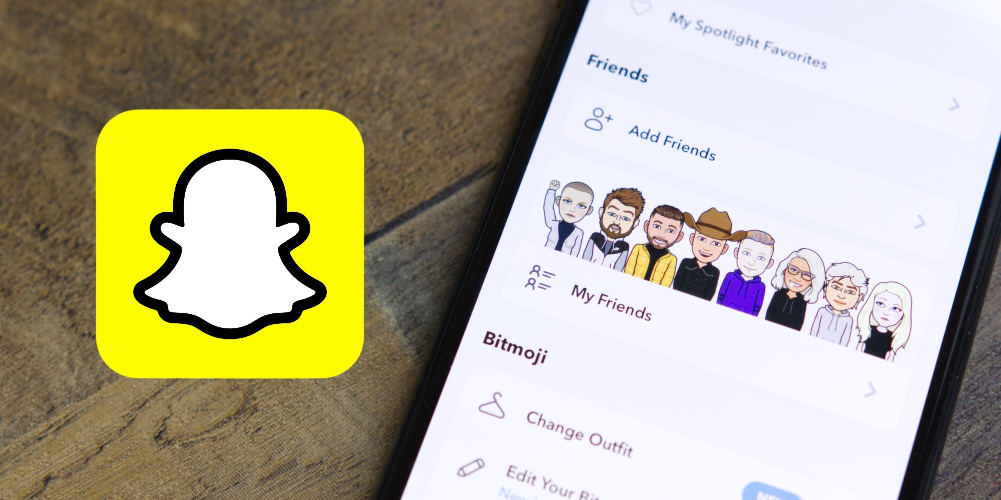 Friends list in Snapchat app