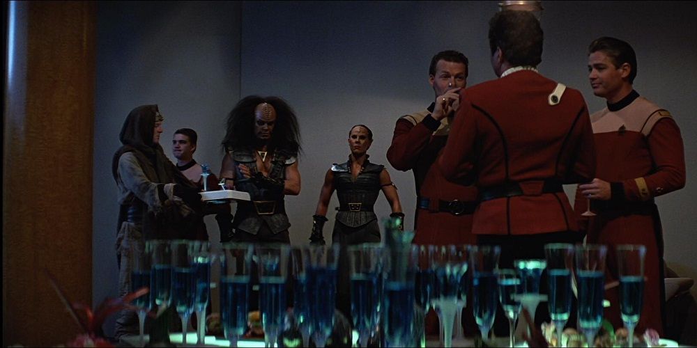 A cocktail table full of Romulan Ale in Star Trek
