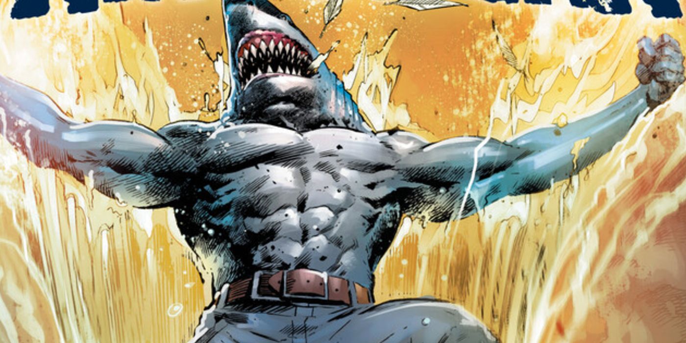 DC's King Shark growling fiercely