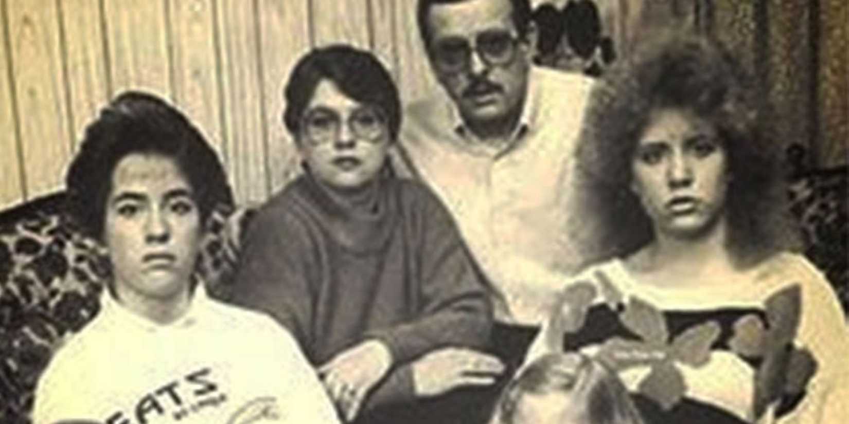 A photo of the Smurl family in black and white.
