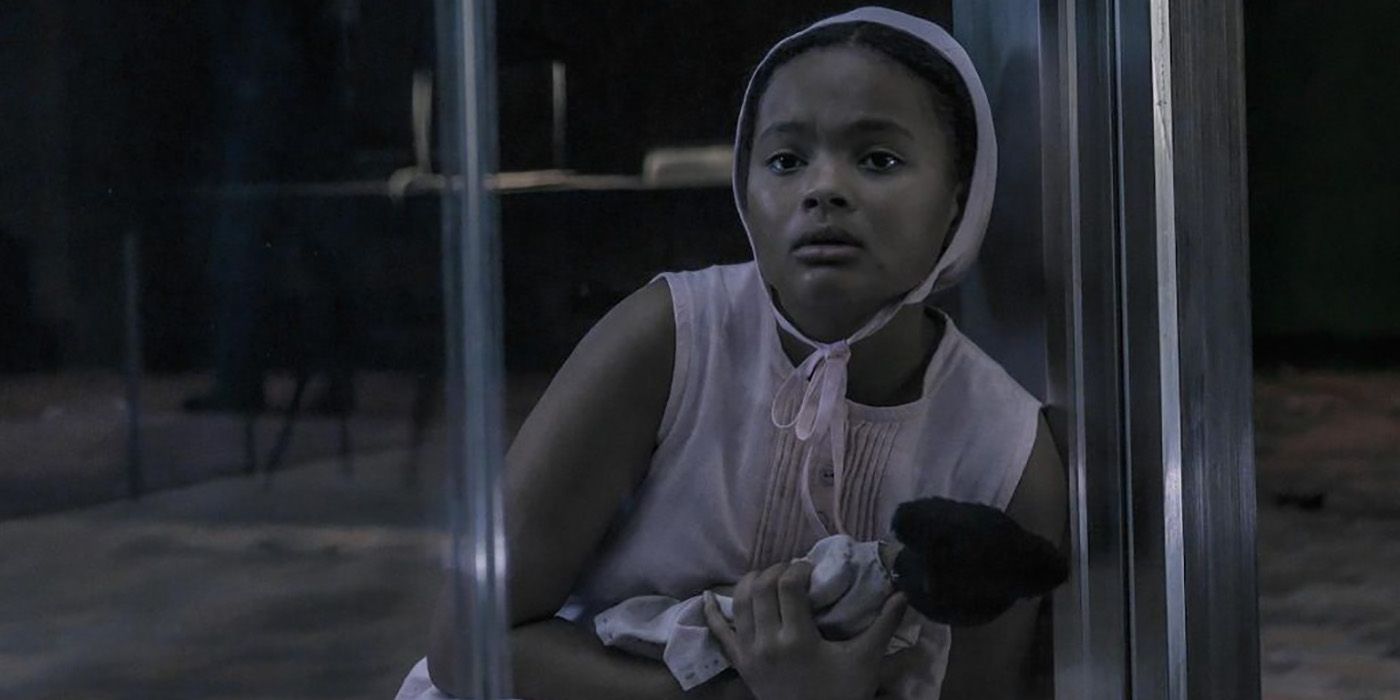 Hannah kept in a glass box on The Handmaid's Tale