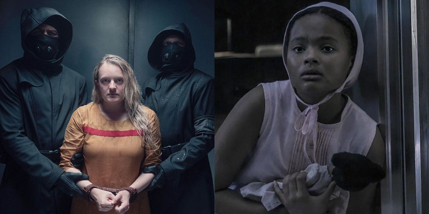 Split image of June and Hannah from The Handmaid's Tale