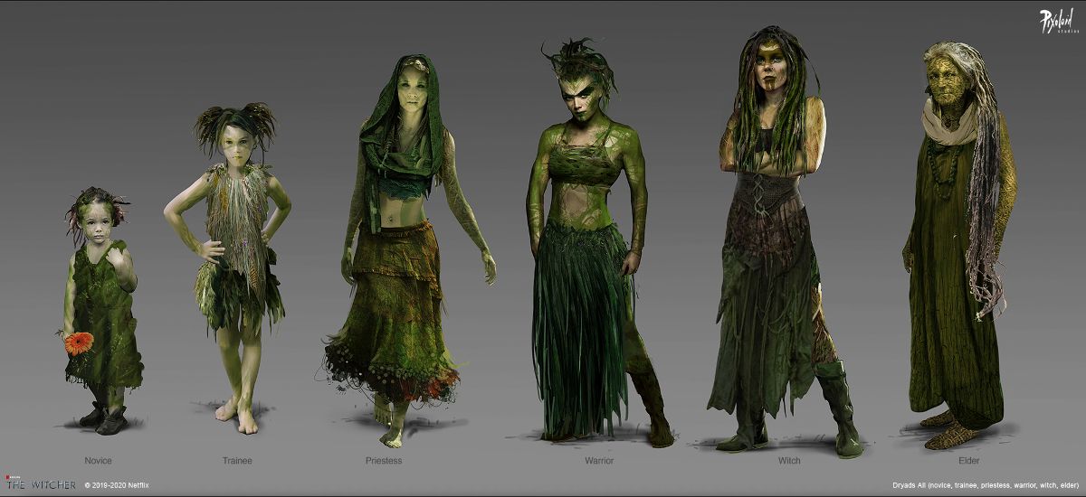 Concept art for dryads by Pixoloid Studios for The Witcher series on Netflix