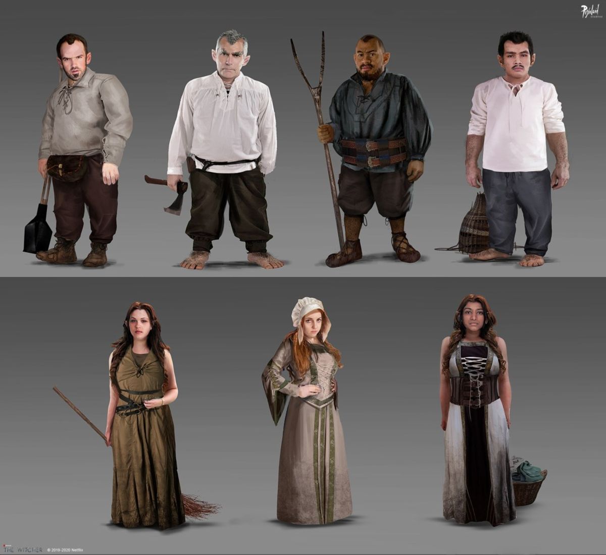 Concept art for halflings by Pixoloid Studios for The Witcher series on Netflix
