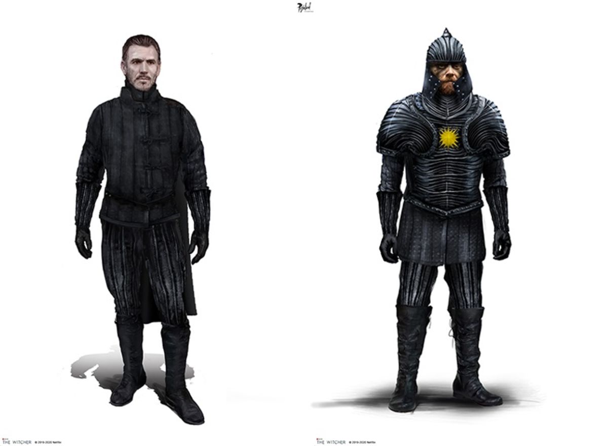 Concept art of Nilfgaardian armor and costume by Pixoloid Studios for The Witcher series on Netflix