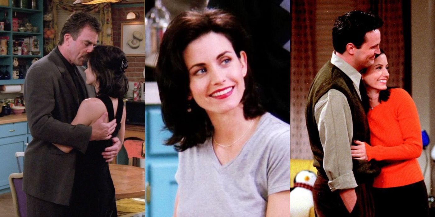 Monica Geller with Richard and Chandler on Friends