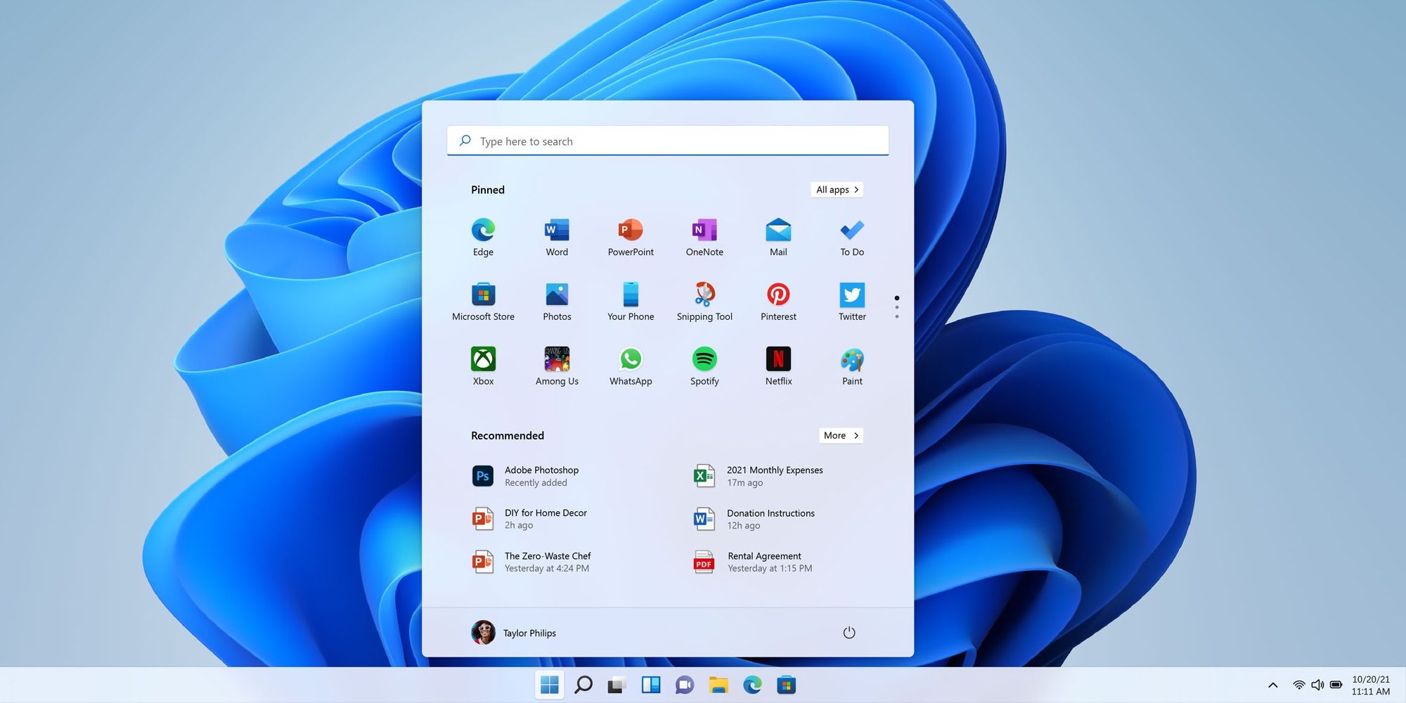 win 11 taskbar on windows 10