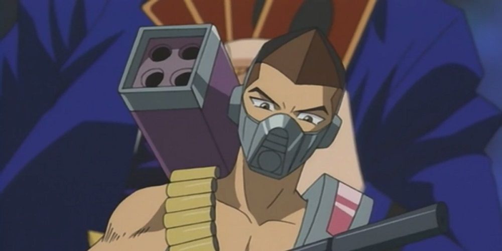 Tristan with rocket launcher in Yu-Gi-Oh!