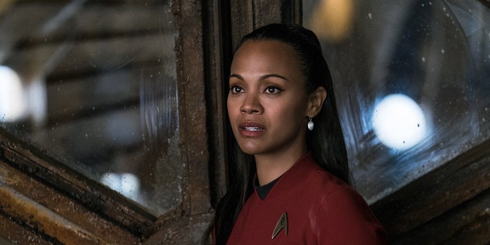 Uhura looks concerned in Star Trek Beyond
