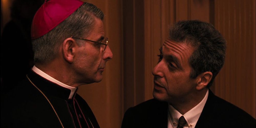 Michael and the Archbishop argue in The Godfather Part III