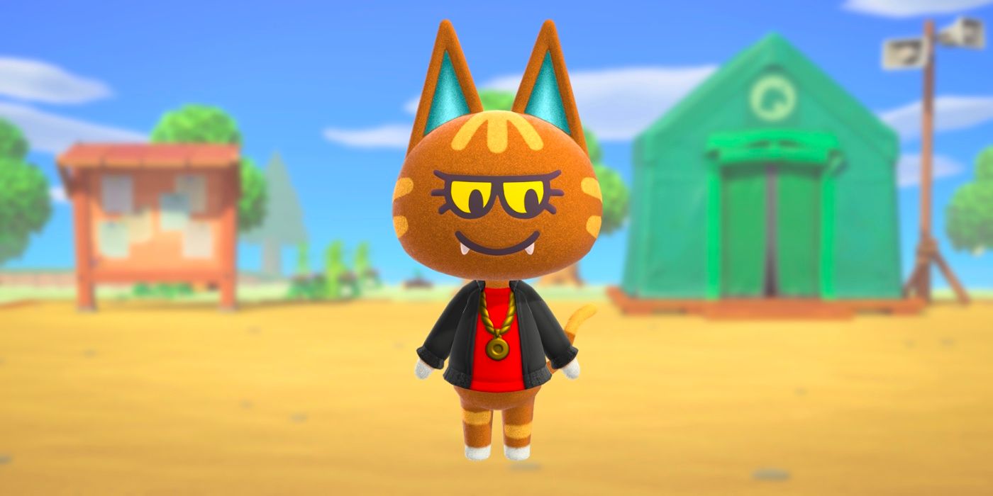Katt standing on a beach in Animal Crossing New Horizons