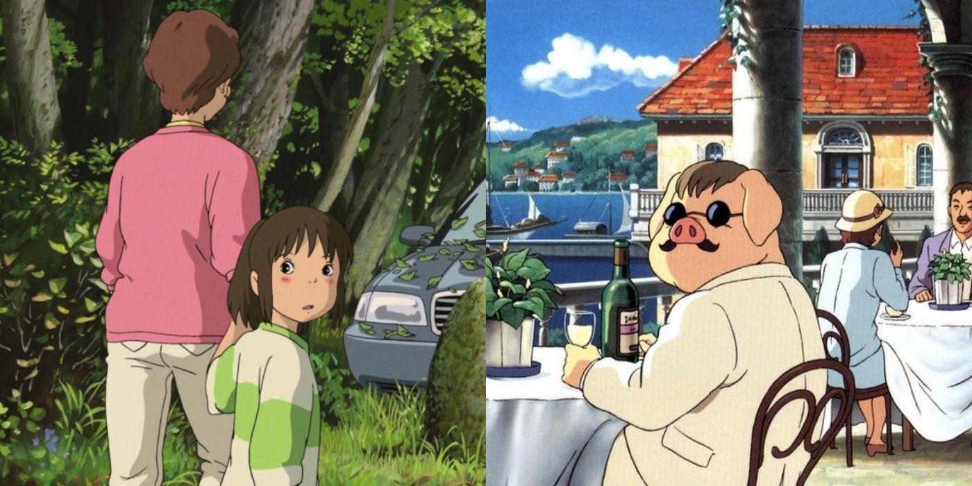 Split image of Chihiro in Spirited Away and Porco Rosso