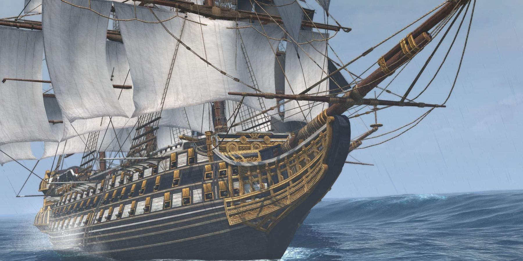 Cut scene of the player's ship on AC Black Flag