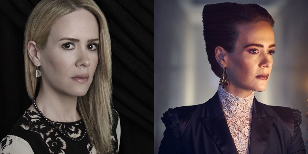 Split image showing Cordelia in AHS: Coven and Miss Venable in AHS: Apocalypse