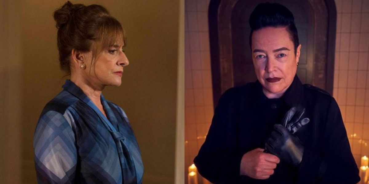 Split image showing Joan Ramsey in AHS: Coven and Miriam Meade in AHS: Apocalypse