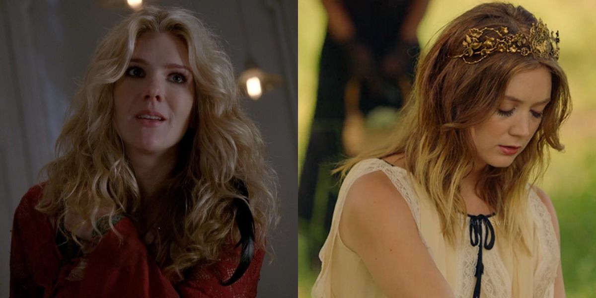 Splti image showing Misty Day in AHS: Coven and Mallory in AHS: Apocalypse