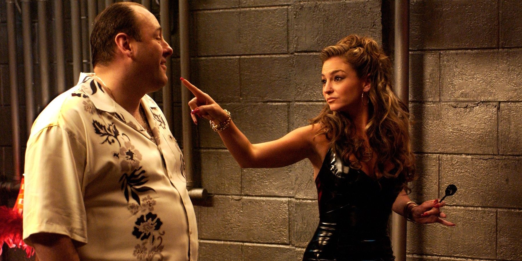 The Sopranos: Adriana pointing at Tony Soprano