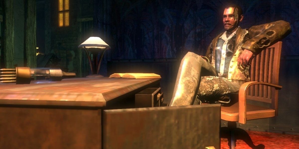 Andrew Ryan Sits At His Desk In Bioshock