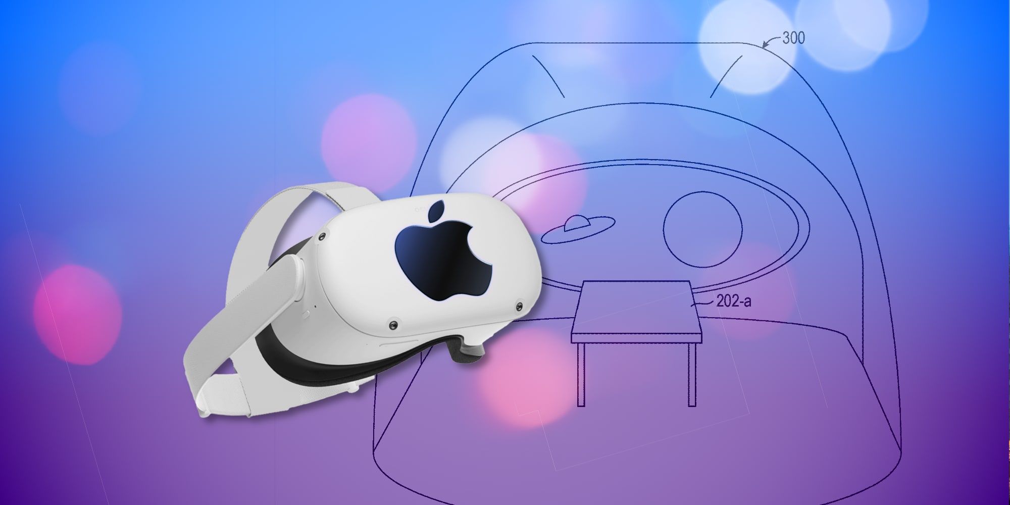 Apple VR Headset Mockup With Patent Image Collision Detetction
