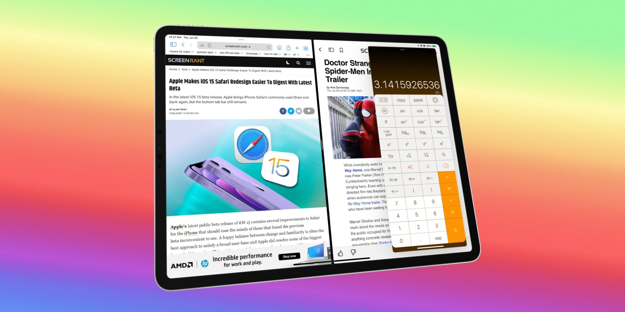 Apple iPad iPadOS 15 Multitasking