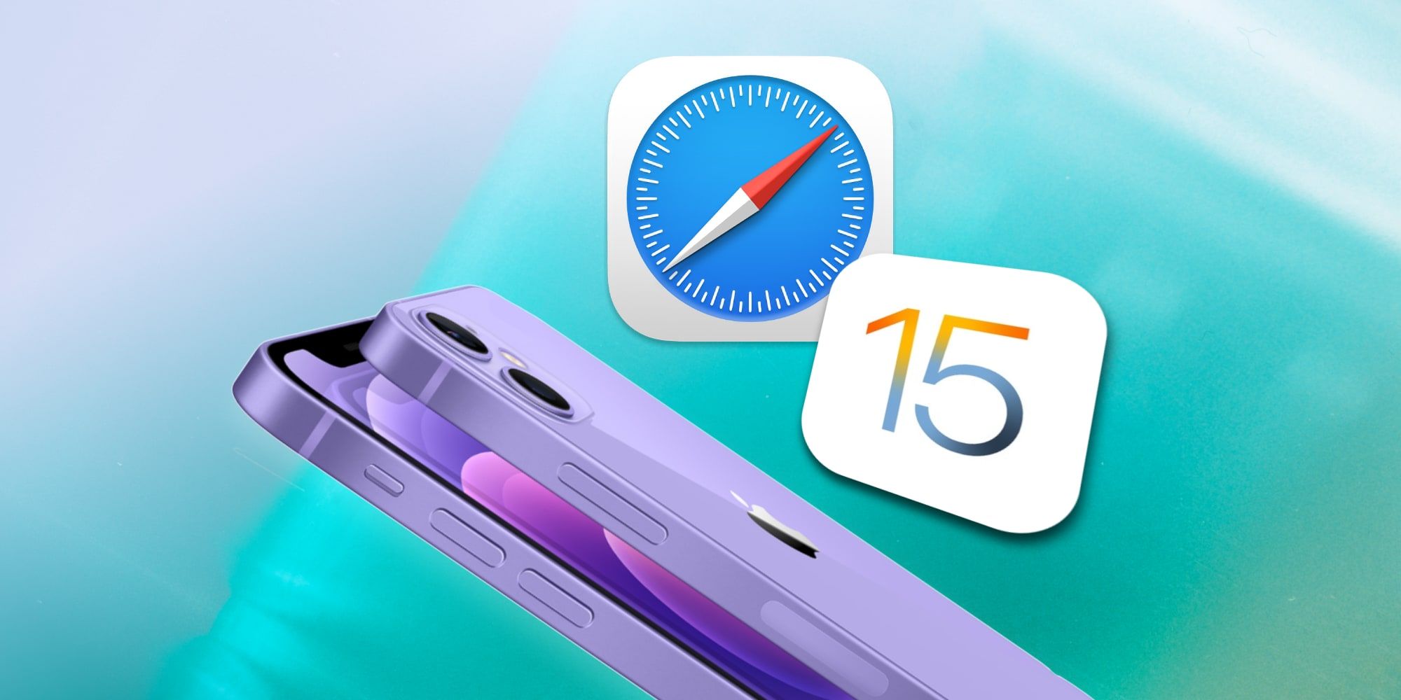 Apple iPhone 12 With Safari Logo And iOS 15