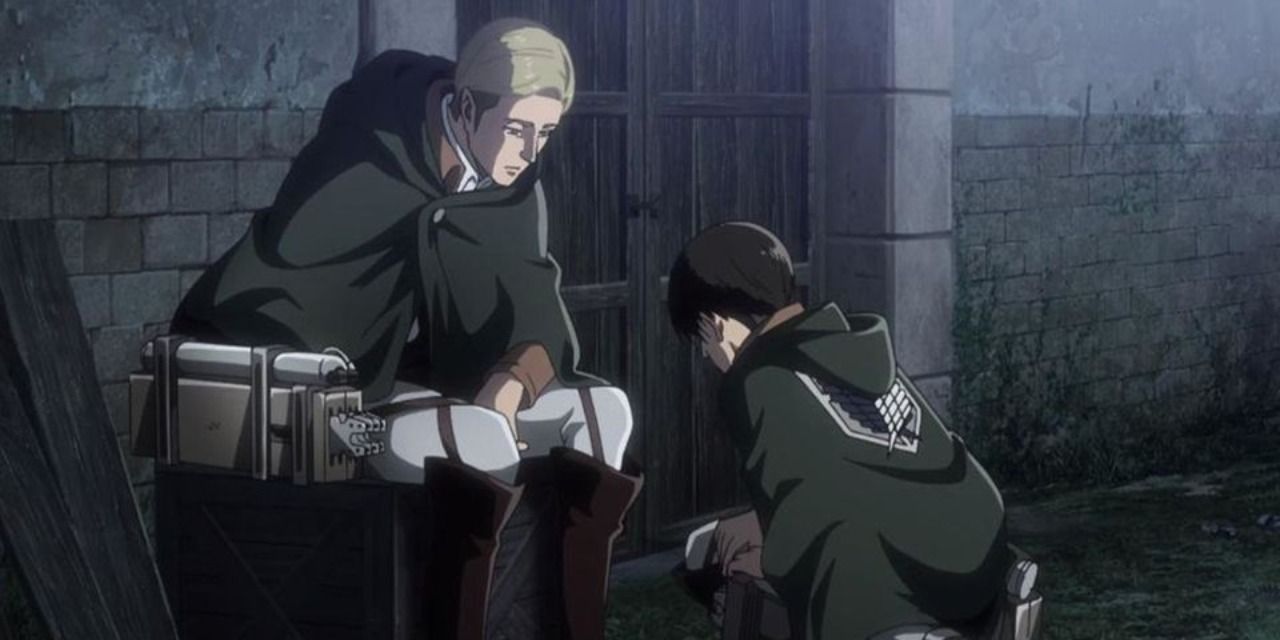 Levi's friendship with Erwin in Attack on Titan.