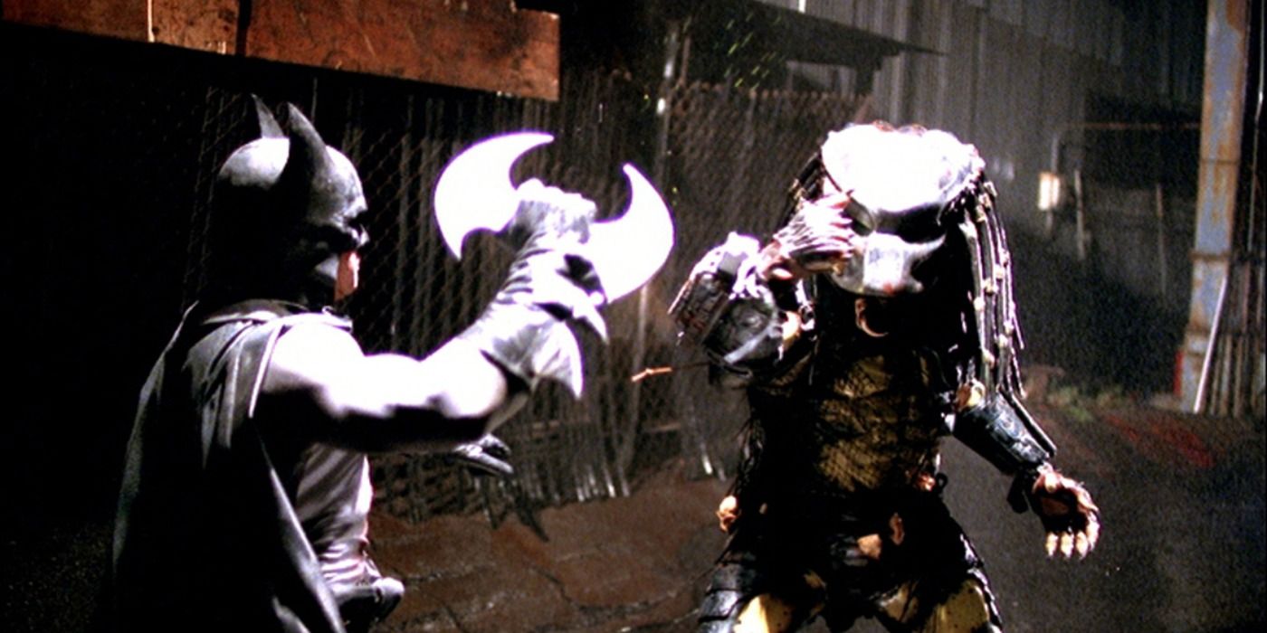 The Dark Knight facing down a Predator in the fan film Batman: Dead End.