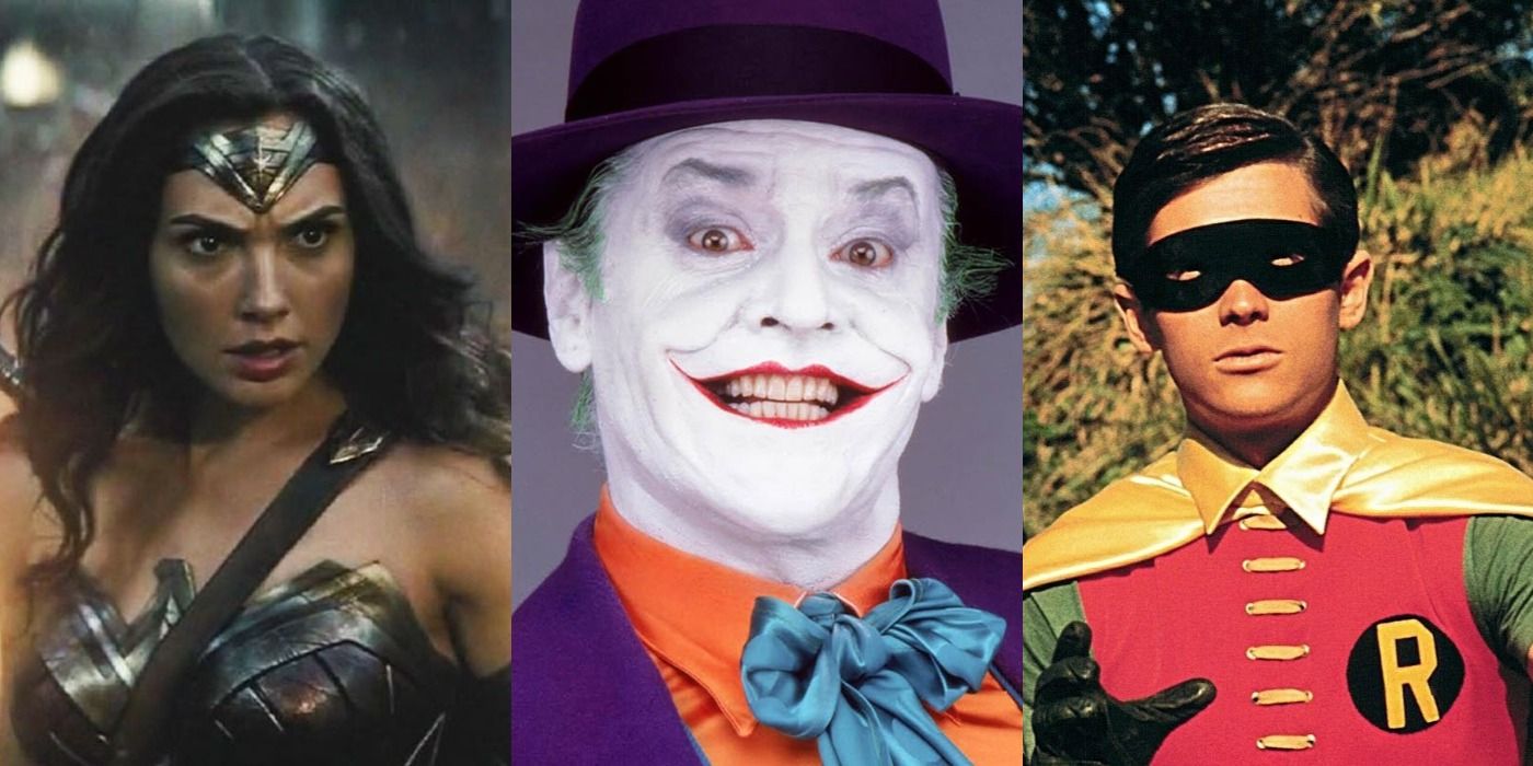 Wonder Woman, The Joker, and Robin in Batman movies