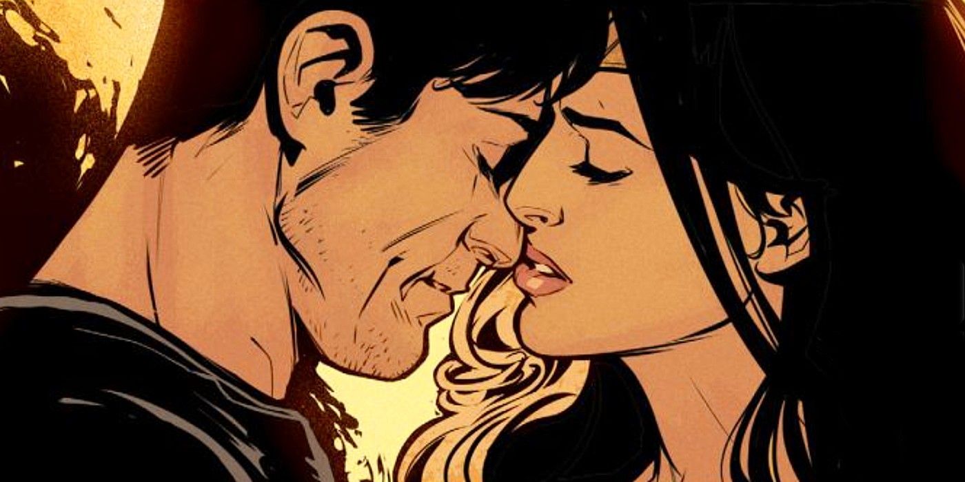Batman and Wonder Woman kissing in DC Comics