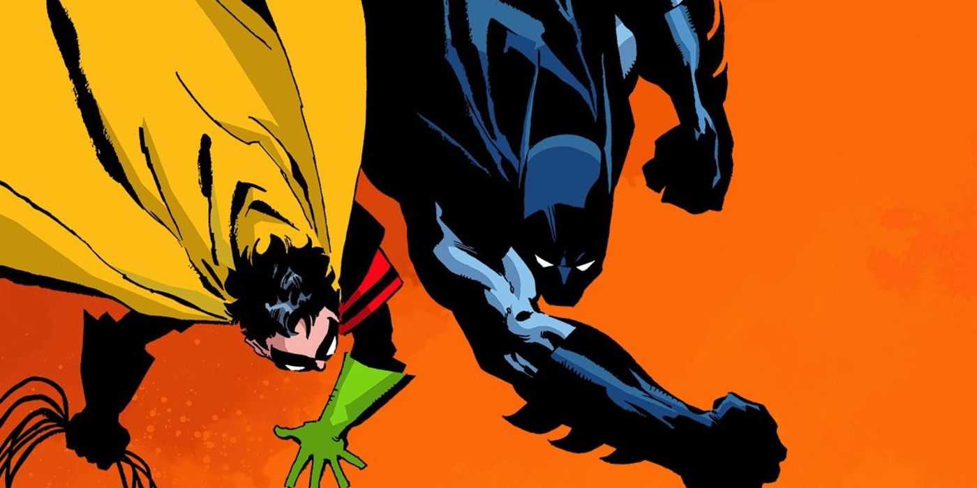 Batman and Robin leap into action in Dark Victory.