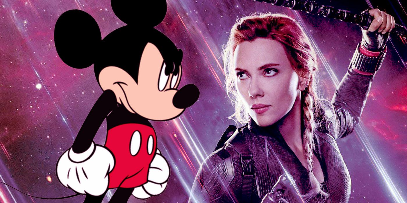 Black Widow and angry Mickey Mouse