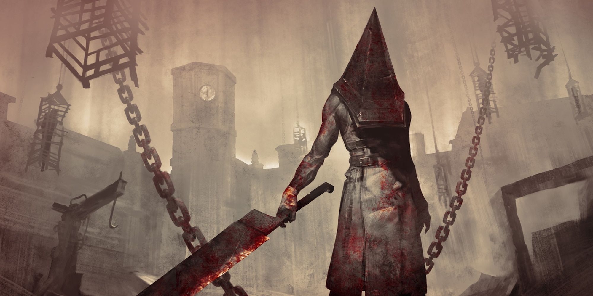 Pyramid Hill holding a sharp weapon in Silent Hill