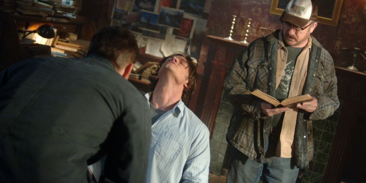 Bobby and Dean exercise Meg Masters from Sam in Supernatural