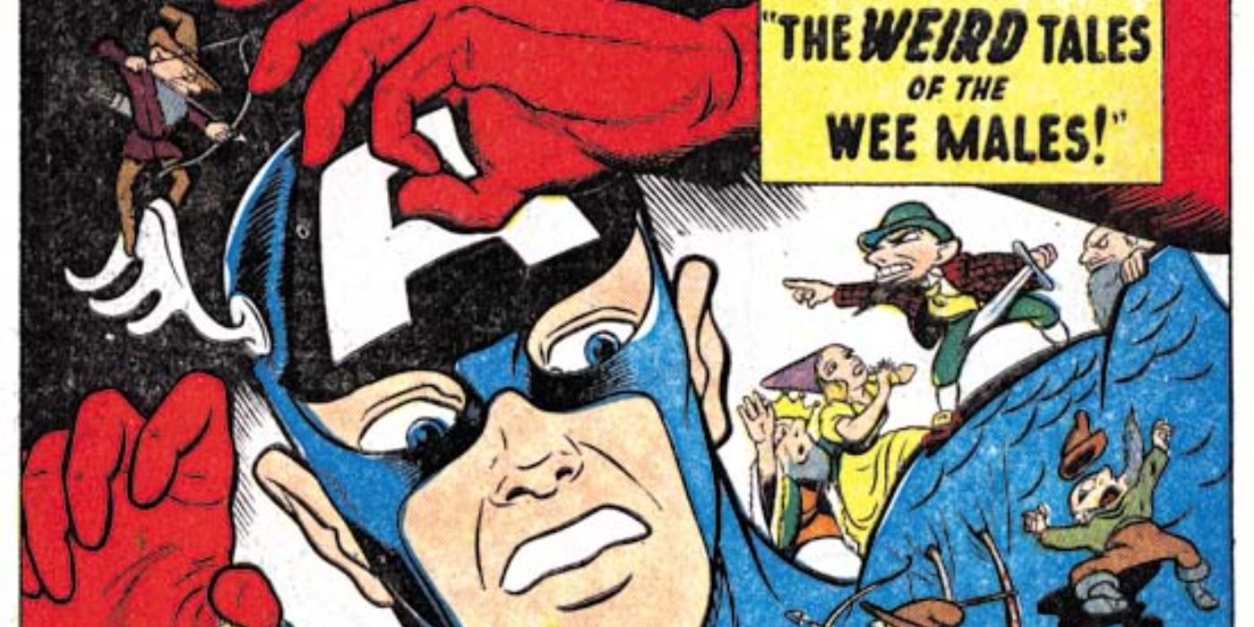 Captain America vs Wee Males in Captain America's Weird Tales comic