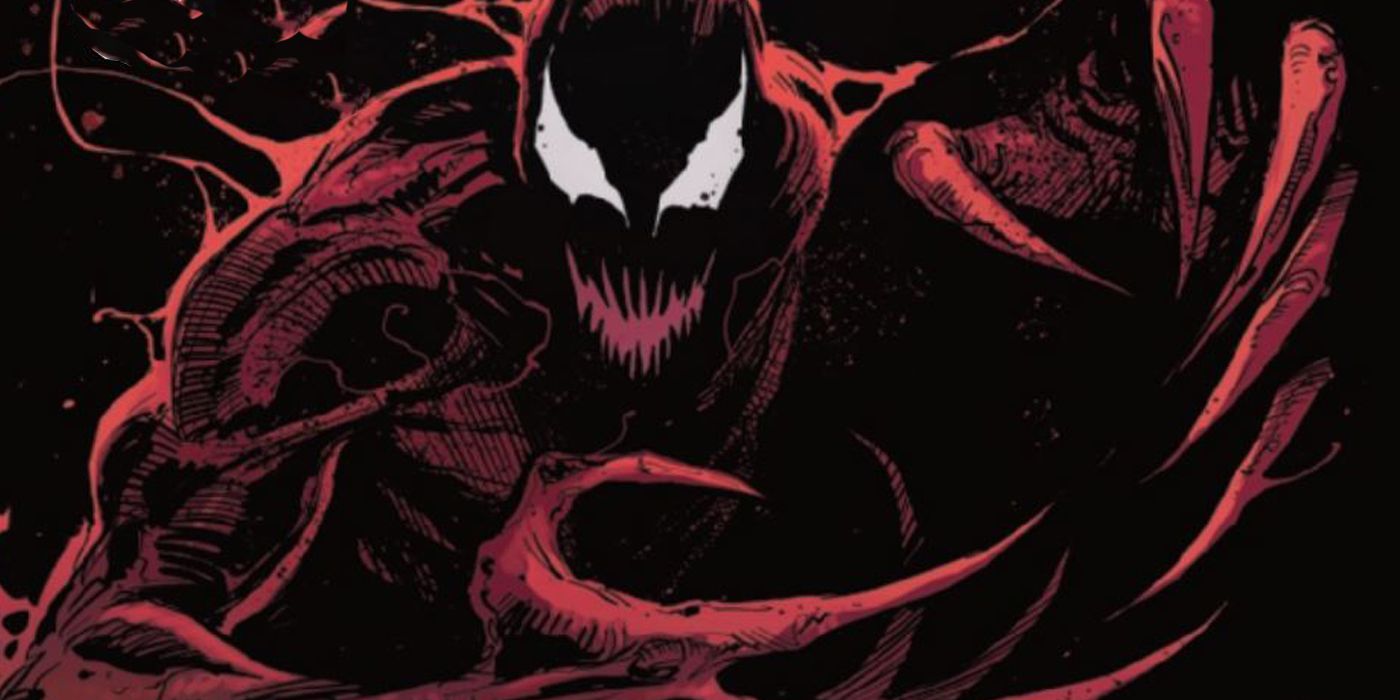 Carnage surrounded by darkness in Marvel comics