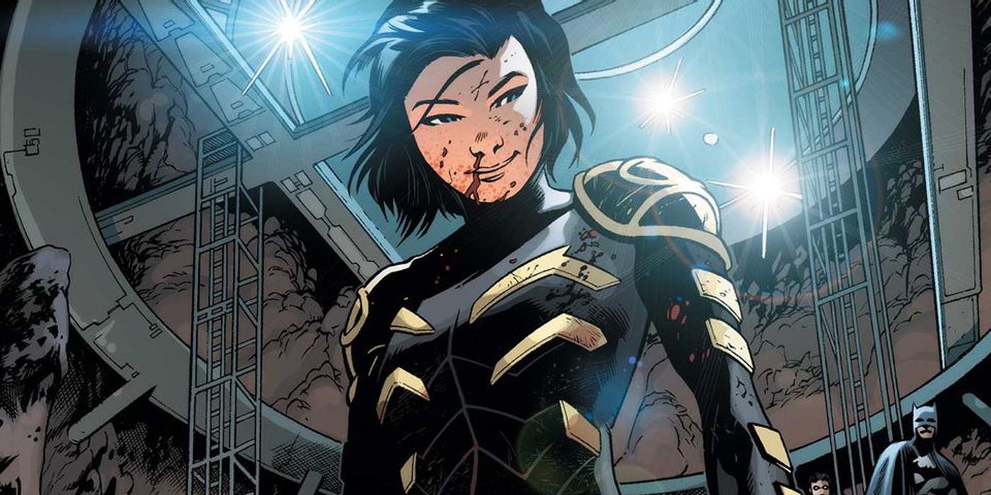 Cassandra Cain with her mask off in Gotham City.