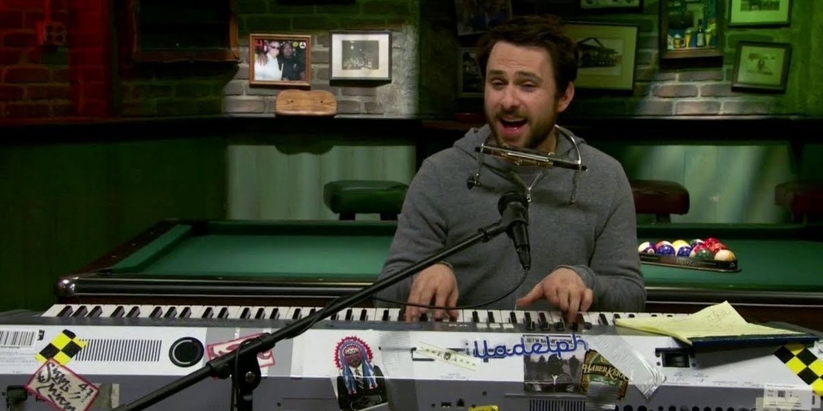 Charlie singing and playing keyboard in It's Always Sunny