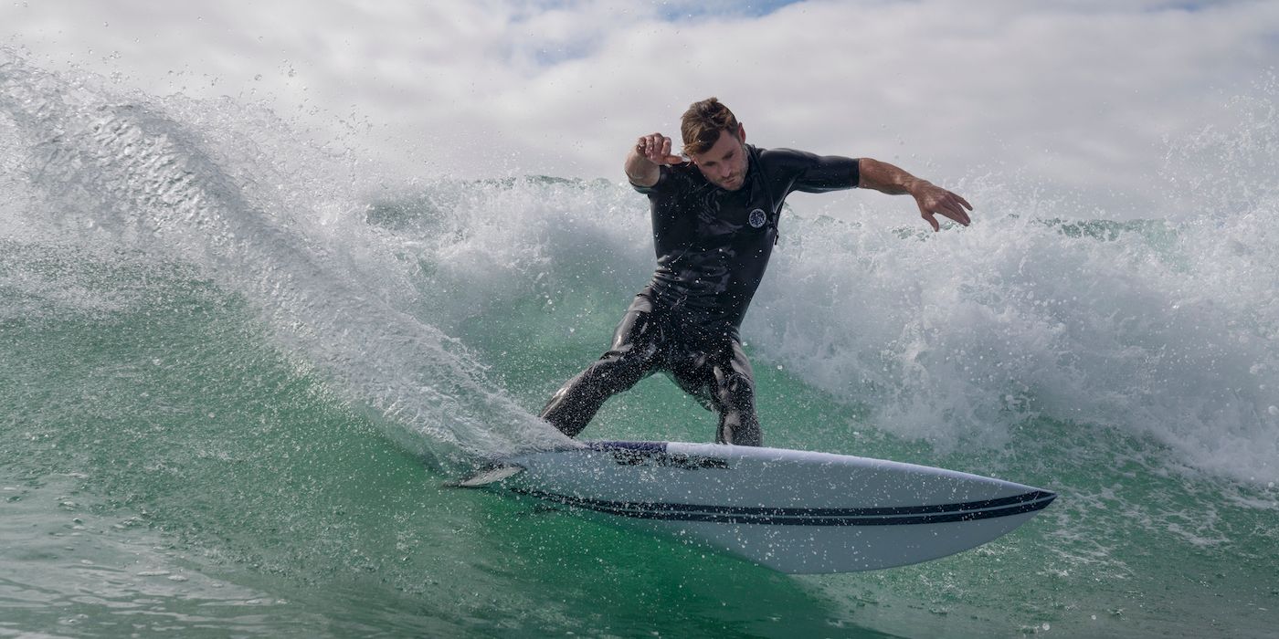 Chris Hemsworth Surfing Shark Beach