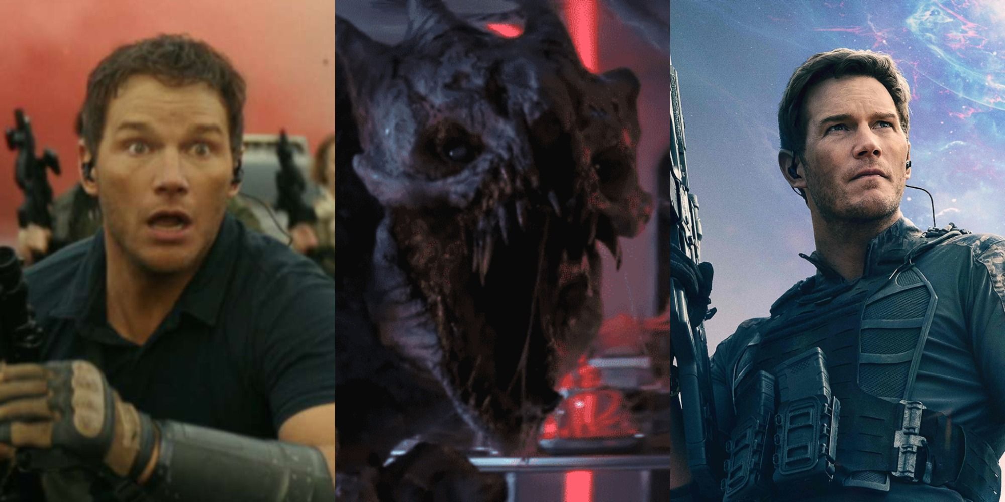 Collage of Chris Pratt and Alien from Tomorrow War