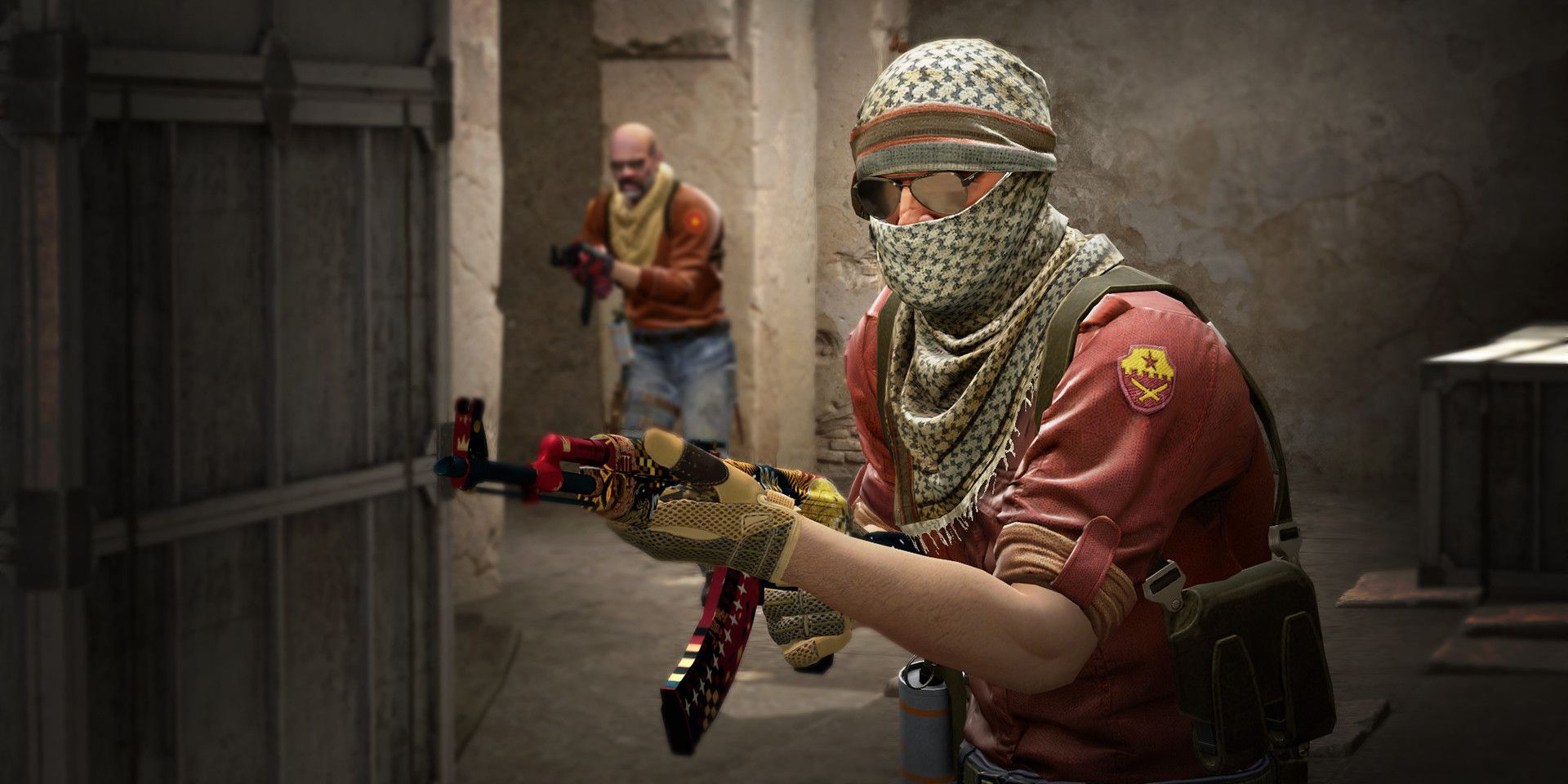 Two characters holding guns in Counter-Strike: Global Offensive