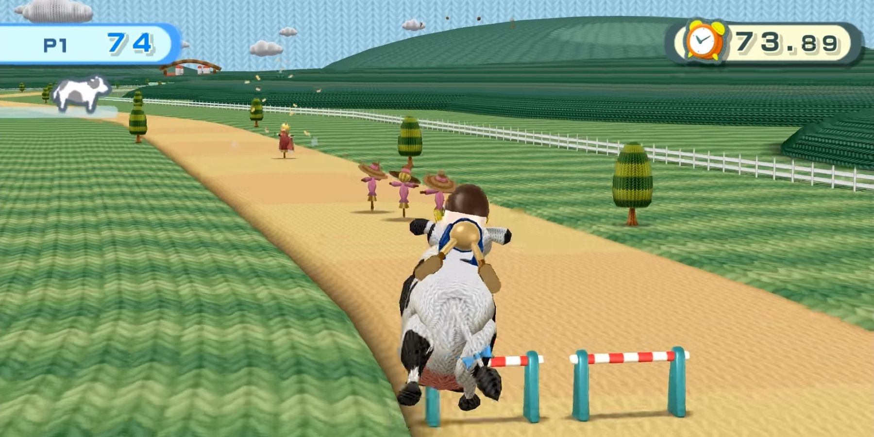 Cow racing gameplay in Wii Play
