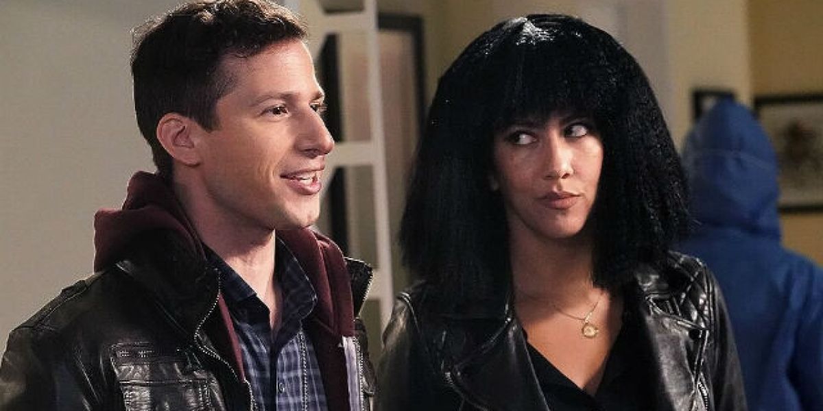 Jake and Rosa at a crime scene on Brooklyn Nine-Nine