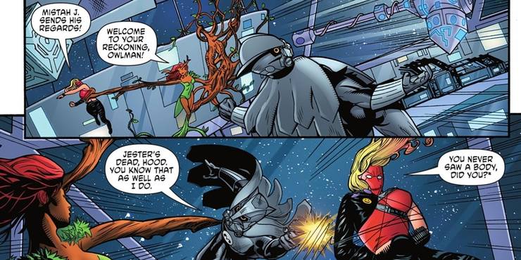 DC Confirms Its Most Evil Earth Has Only One Hero - A Good Hearted Joker 10 Crime Syndicate evil justice league owlman red hood 1.jpg?q=50&fit=crop&w=740&h=370&dpr=1