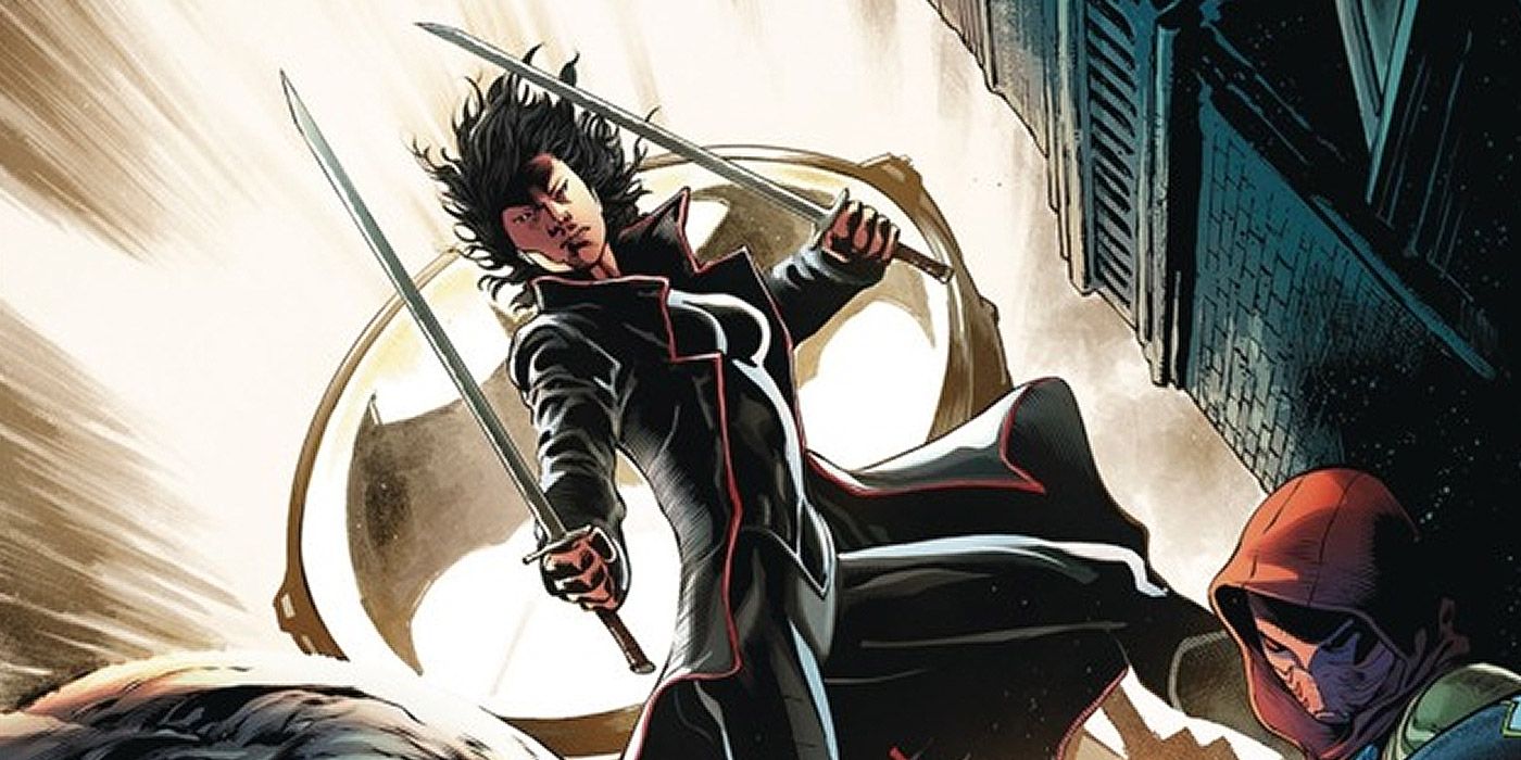 Lady Shiva wielding two swords in the Batman comics