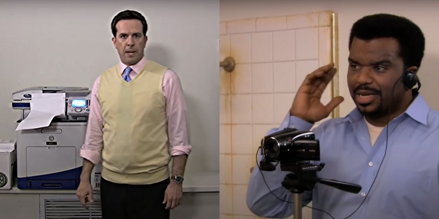 Darryl films Andy by the printer on The Office