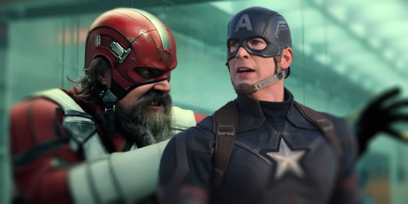 David Harbour Red Guardian and Chris Evans Captain America