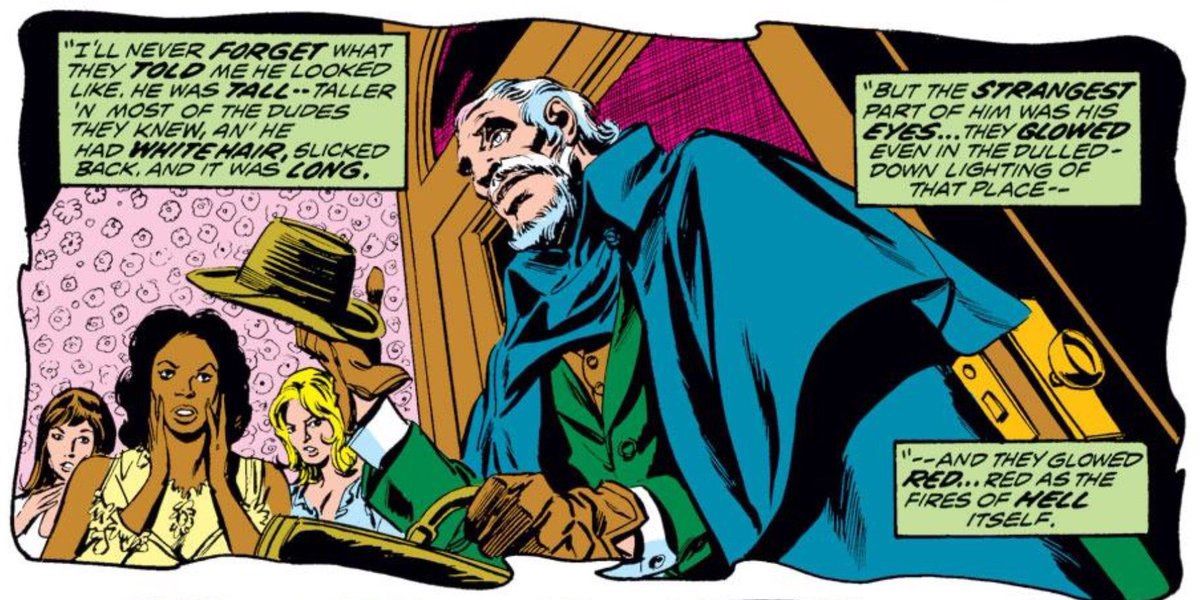 First appearance of Deacon Frost in The Tomb of Dracula, appearing at Blade's mother's bedside.